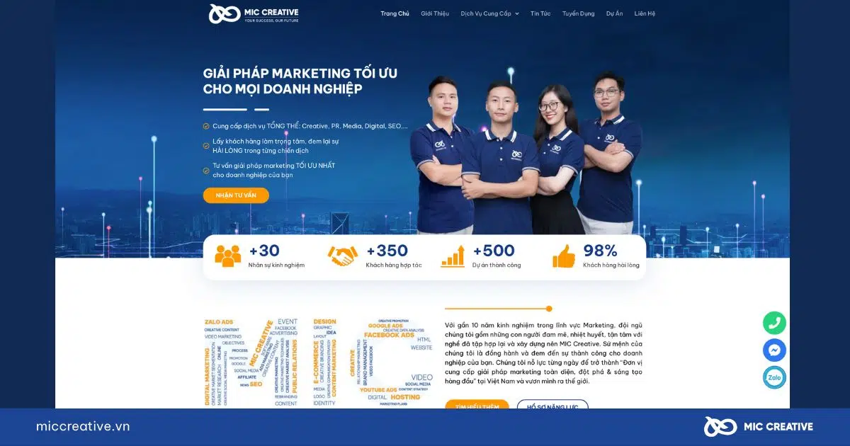 Website của MIC Creative