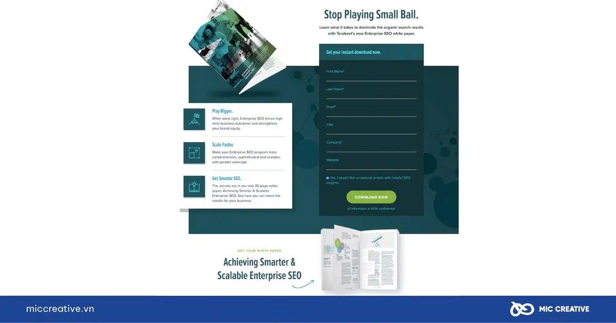 Landing page thu nhập khách hàng tiềm năng