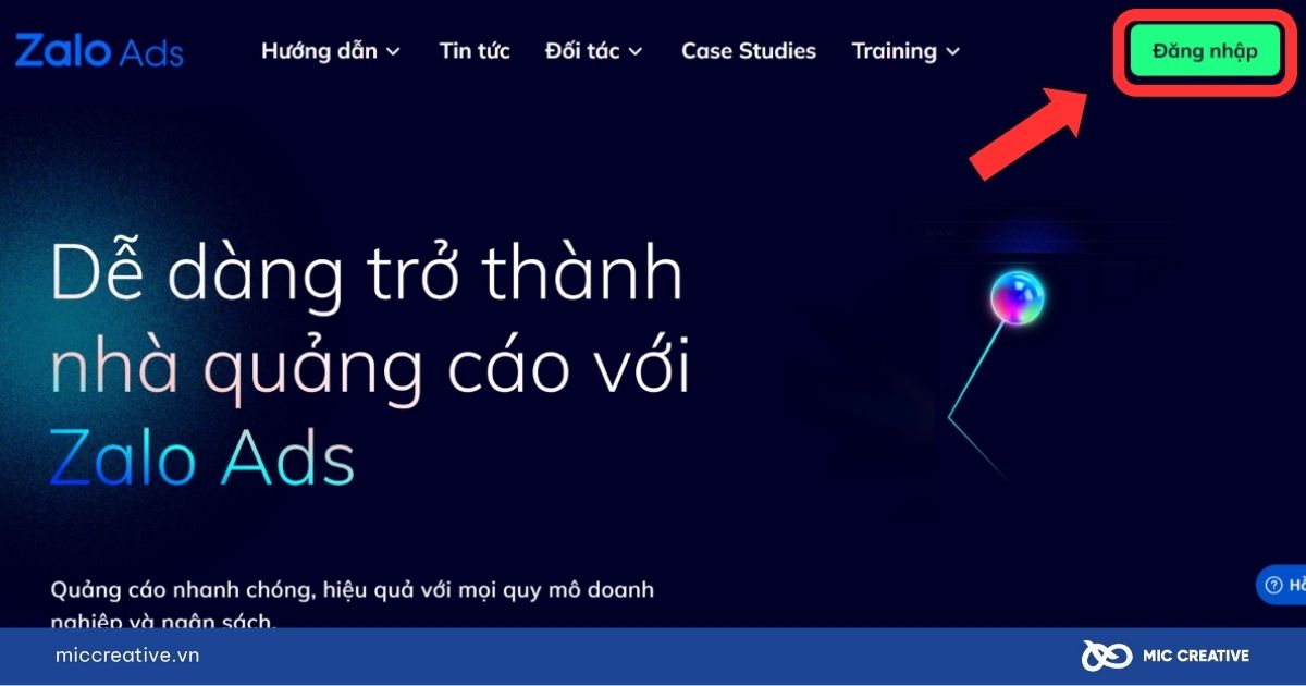 Tạo tài khoản zalo ads bước 1