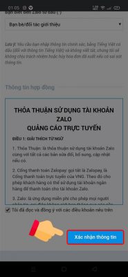 Xác nhận thông tin