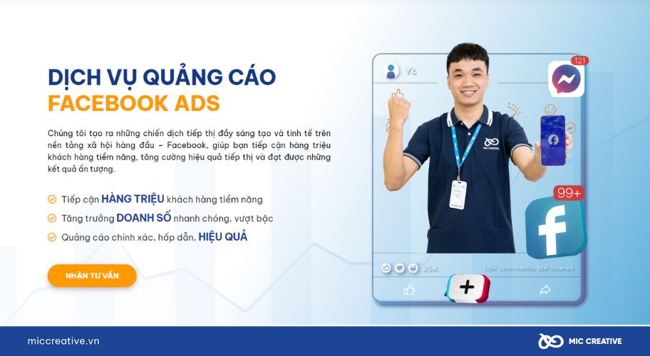 Dịch vụ chạy quảng cáo Facebook tại MIC CREATIVE