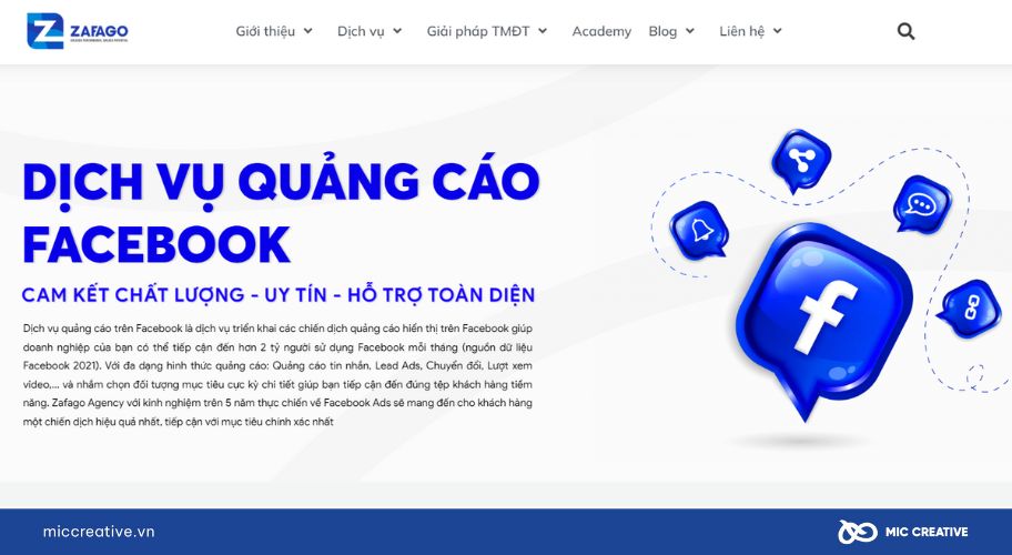 Dịch vụ quảng cáo Facebook hiệu quả của ZAFAGO