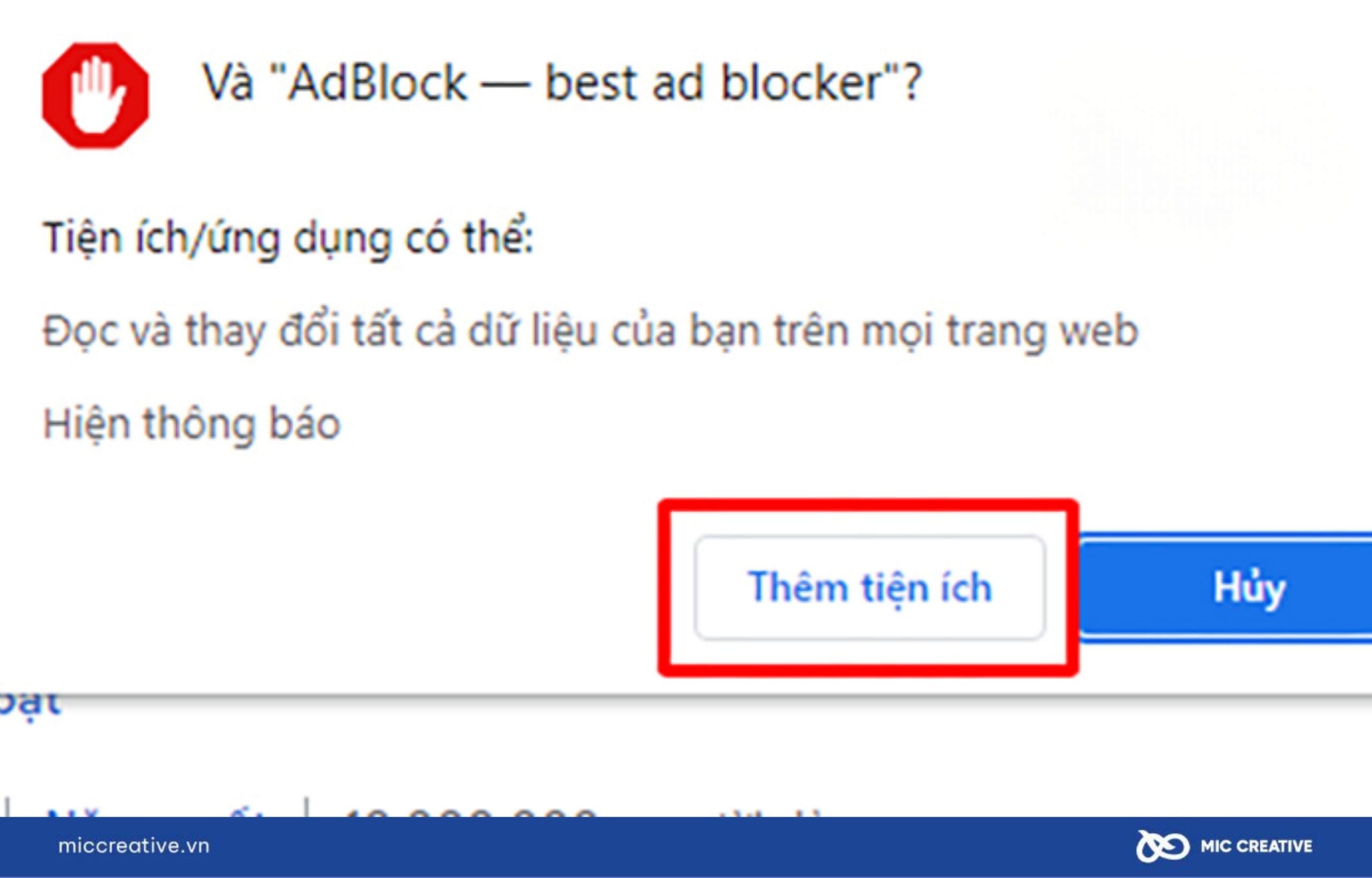 Thêm vào tiện ích của Chrome