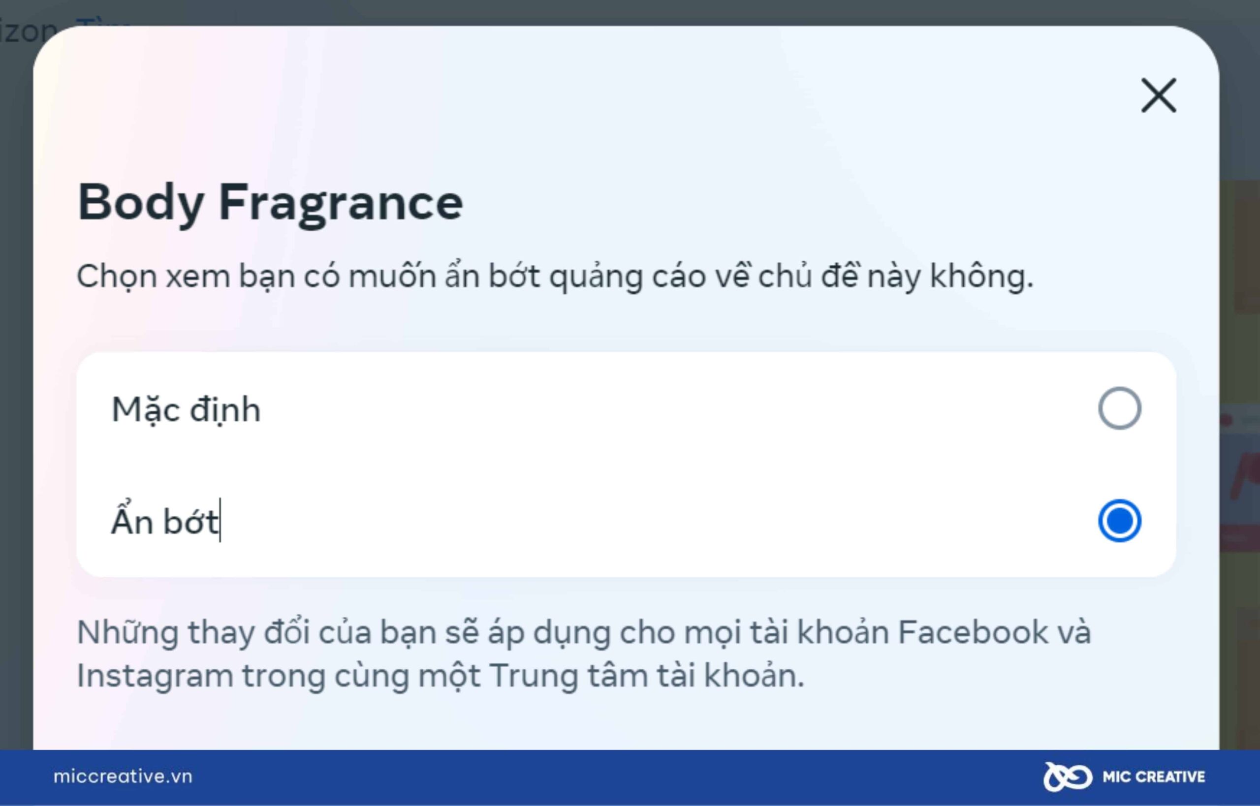 Ẩn bớt các chủ đề bạn không muốn xuất hiện