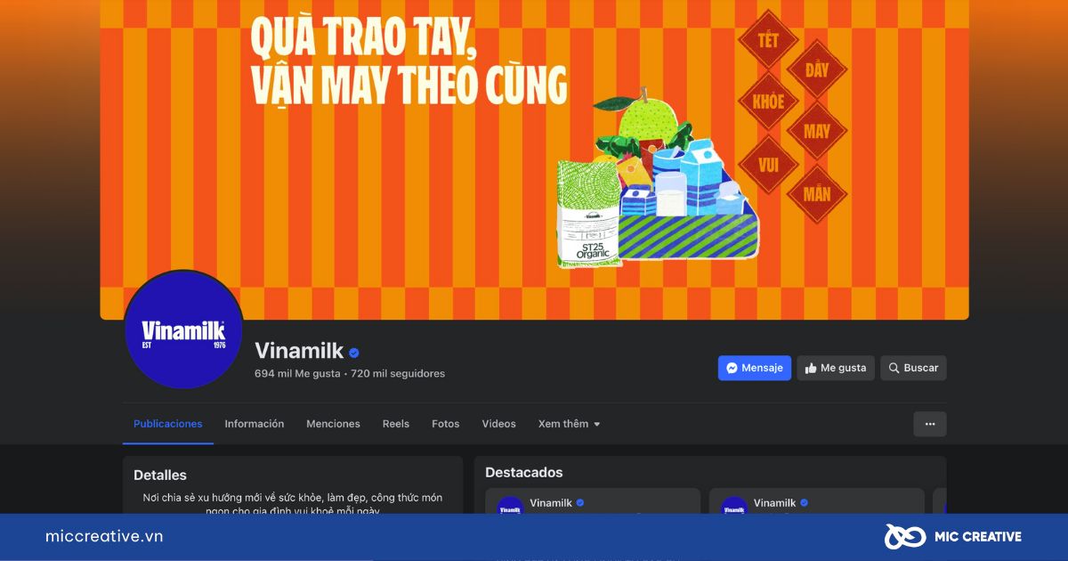 Chiến lược quảng cáo của Vinamilk trên kênh Fanpage