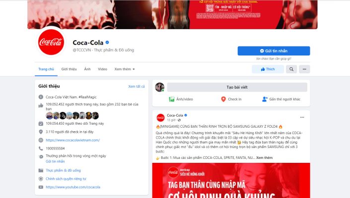 Chiến lược quảng cáo của Coca Cola trên Facebook