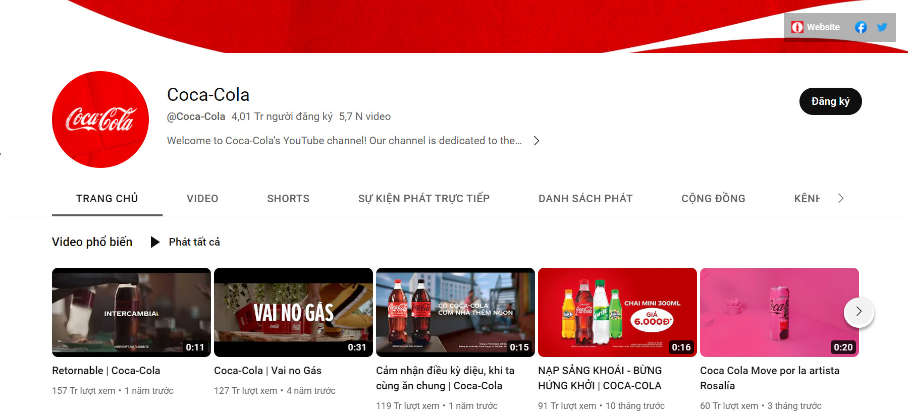 Chiến lược quảng cáo của Coca Cola trên Youtube
