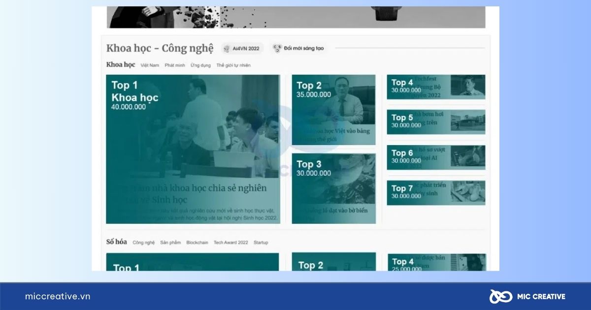Báo giá VnExpress mục Khoa học