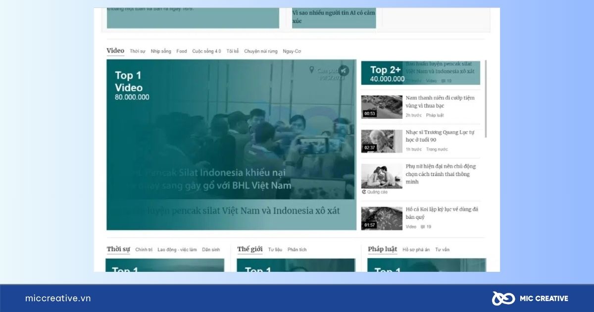 Báo giá VnExpress mục Top Video