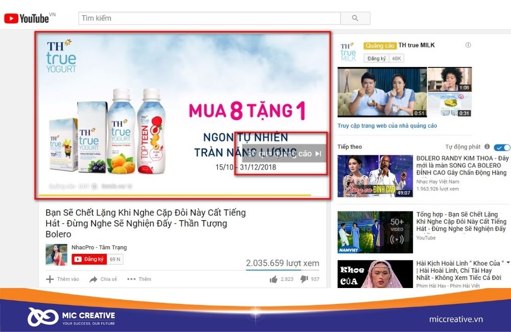 Video quảng cáo trên Youtube