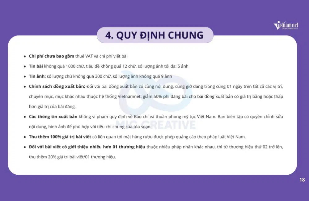 Quy định chung khi đăng bài trên Vietnamnet