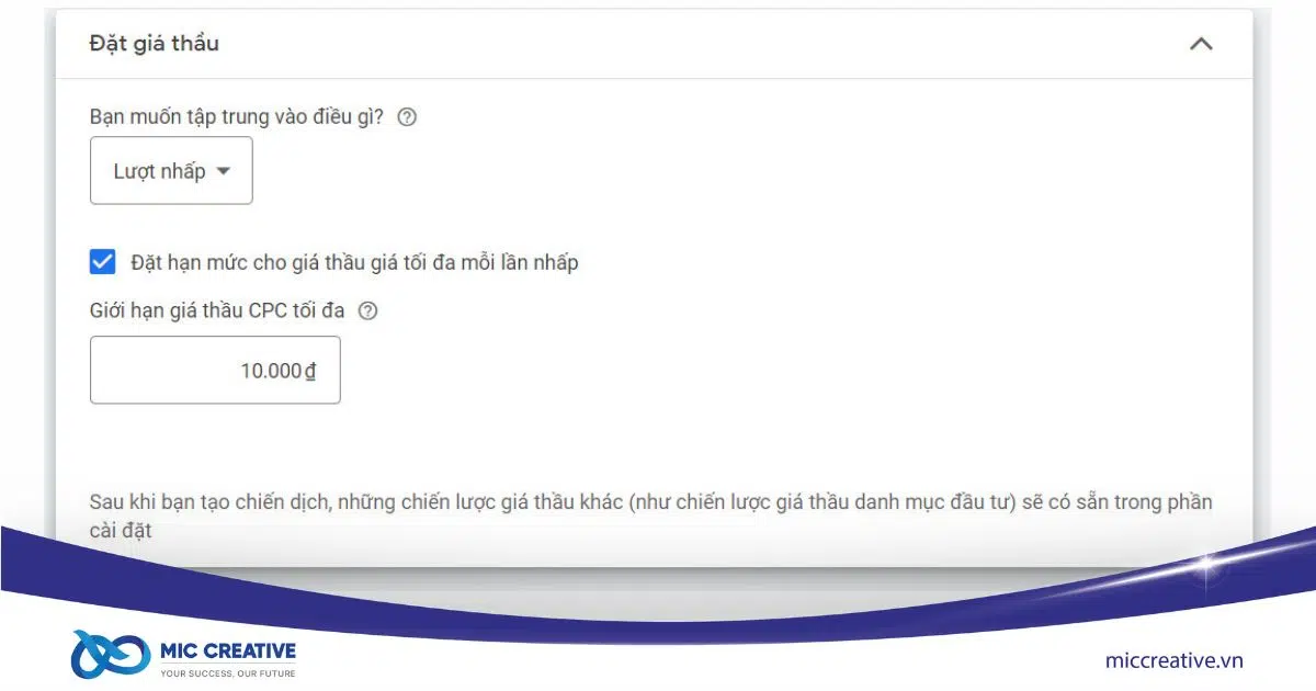 Đặt giá thầu CPC nâng cao