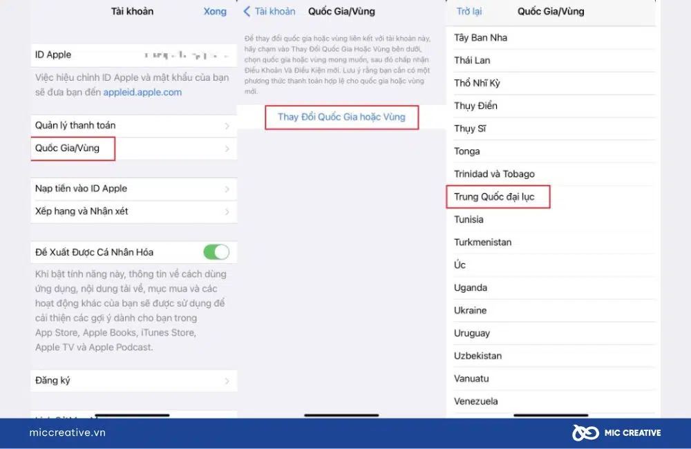 Chuyển đổi Quốc gia / Vùng cho iPhone