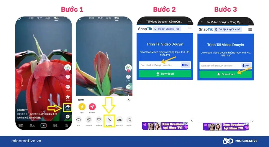 Sử dụng SnapTik đơn giản chỉ với 3 bước