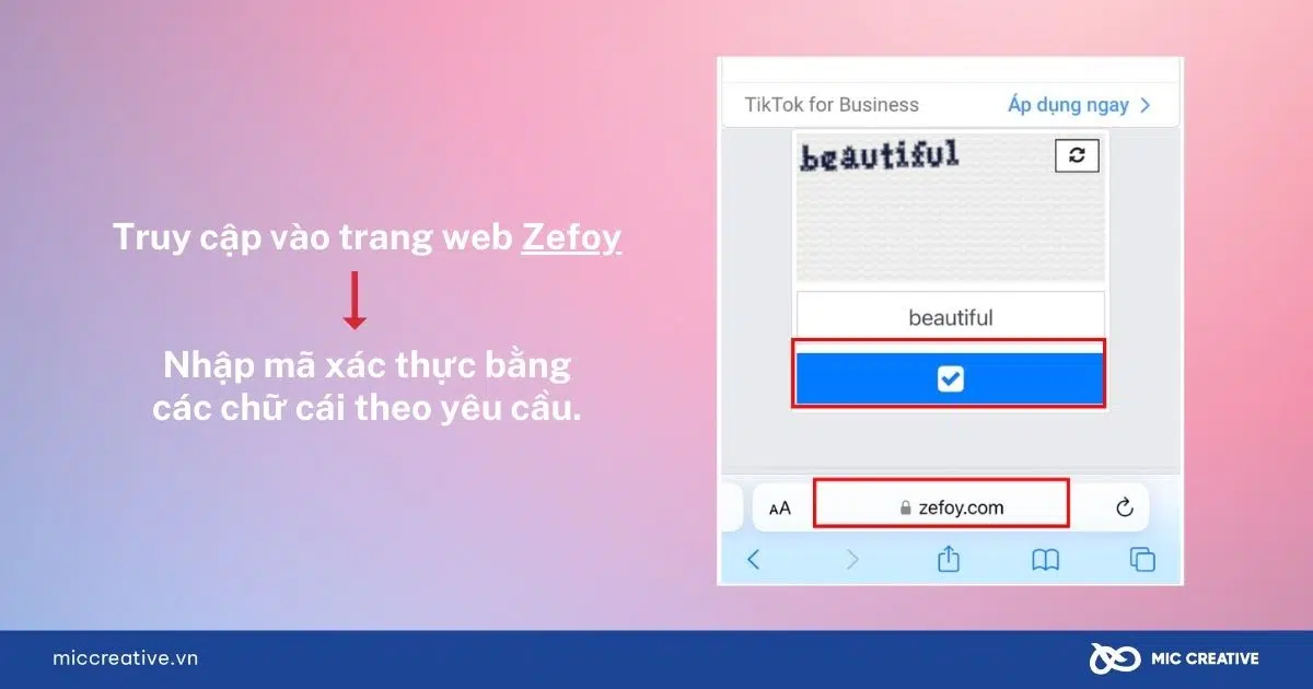 Tăng tim TikTok trên Zefoy.com - Bước 1