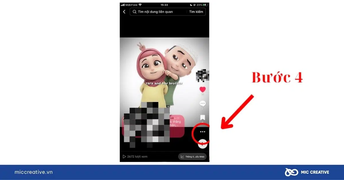 Xóa video TikTok trên điện thoại - Bước 4