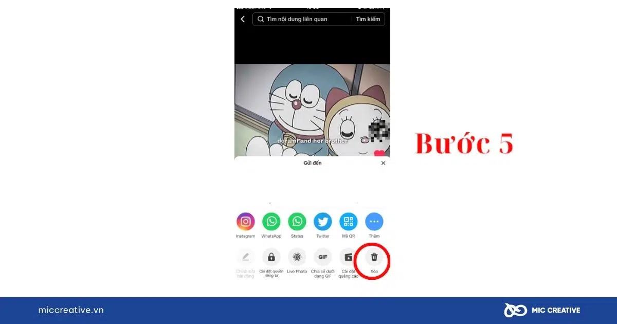Xóa video TikTok trên điện thoại - Bước 5