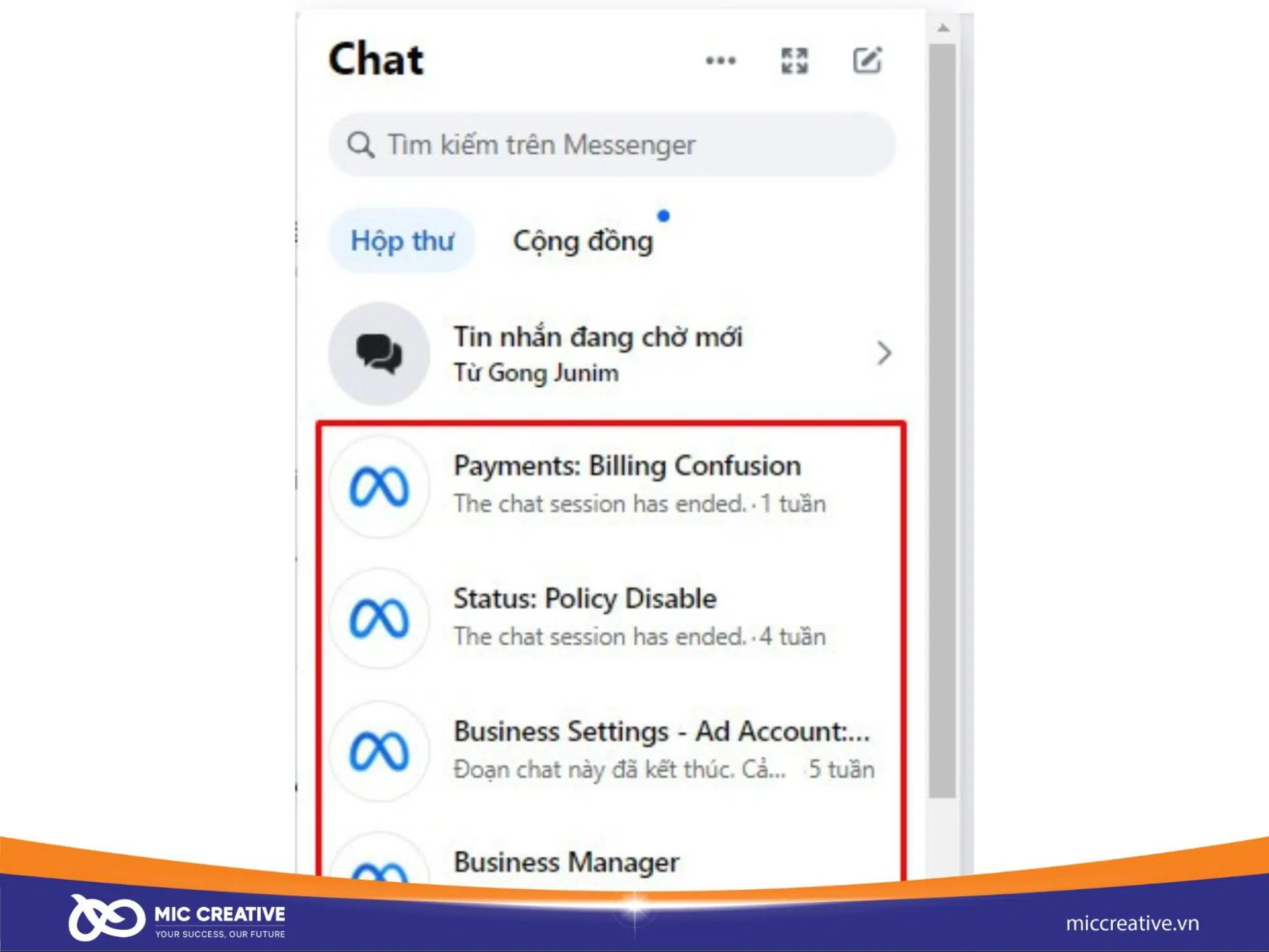 Mẫu tin nhắn mà đội ngũ Facebook hỗ trợ khách hàng