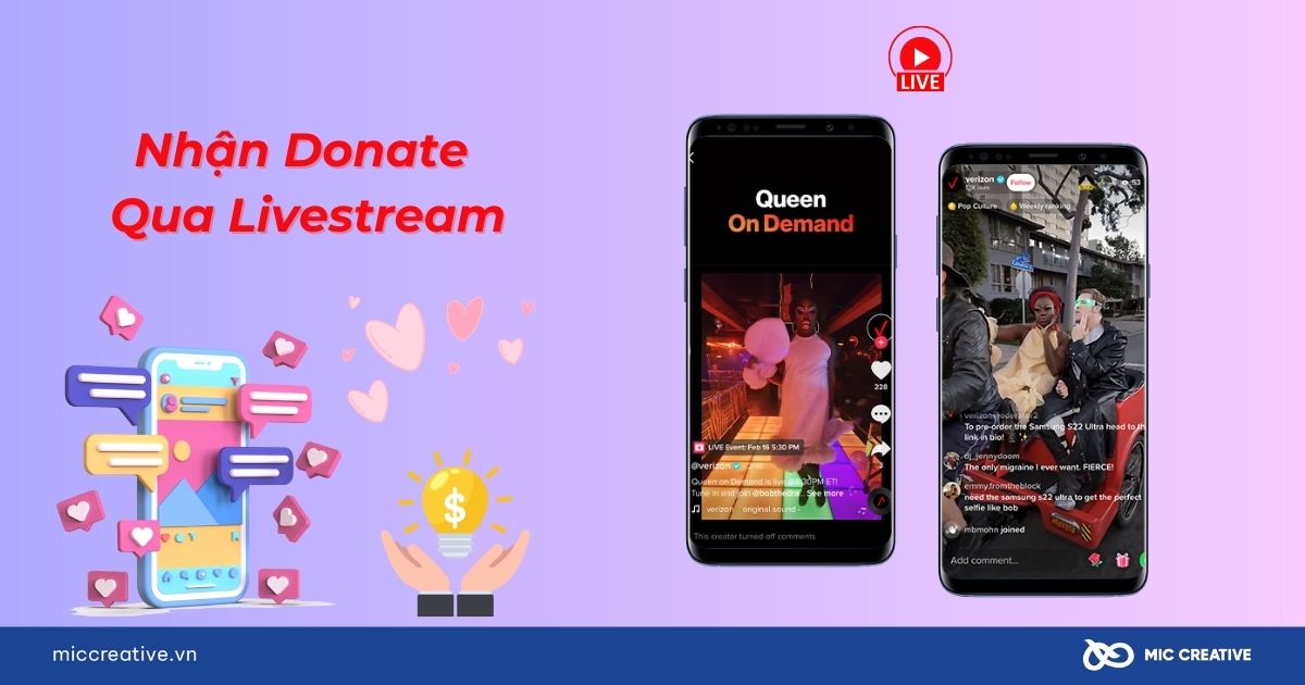 Nhận Donate qua Livestream cũng là một cách kiếm tiền trên TikTok