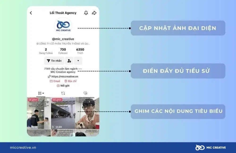 Hãy nhớ cập nhật đầy đủ trang Profile của bạn
