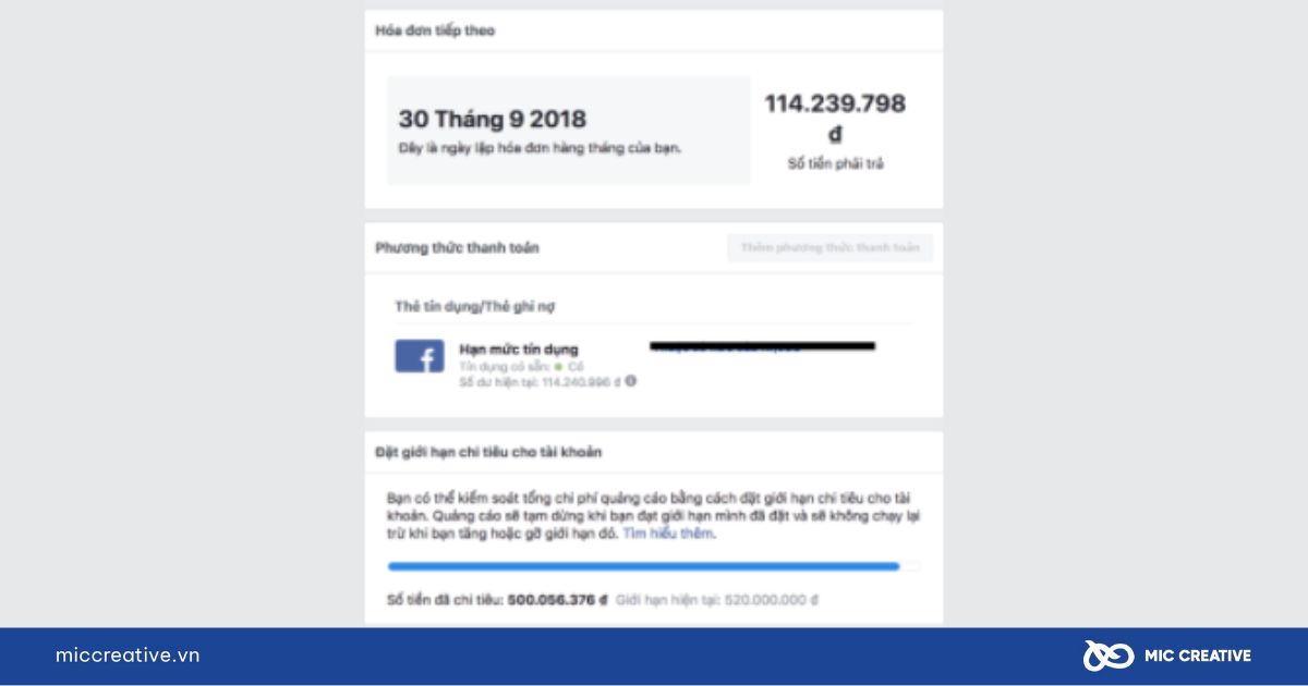 Tài khoản Invoice Facebook 