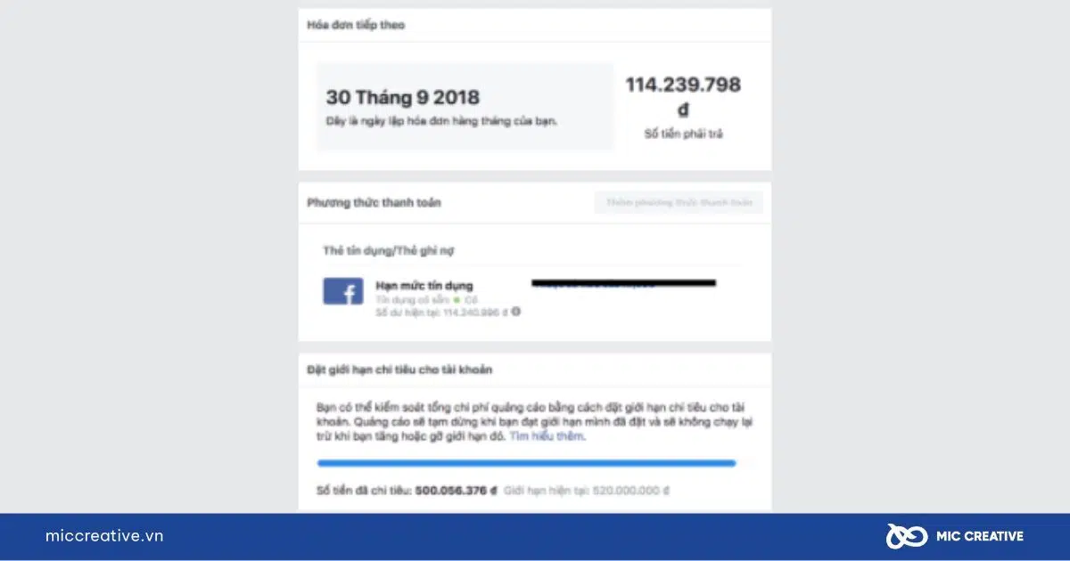 Tài khoản Invoice Facebook