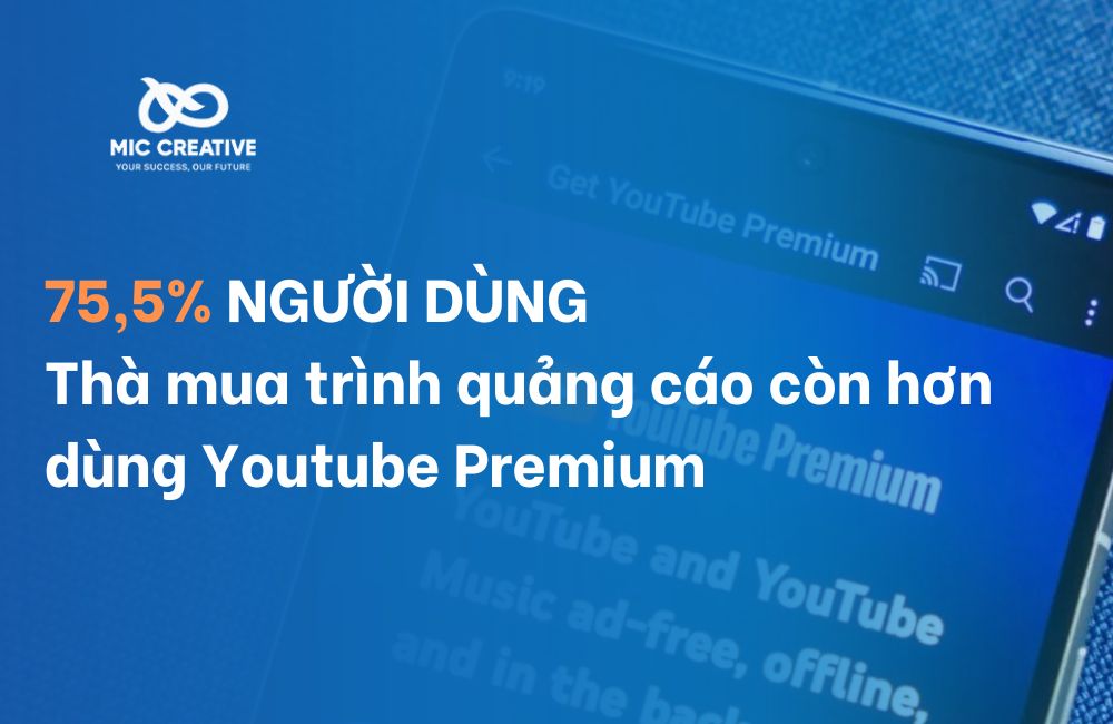 Thumbnail trình quảng cáo và youtube premium