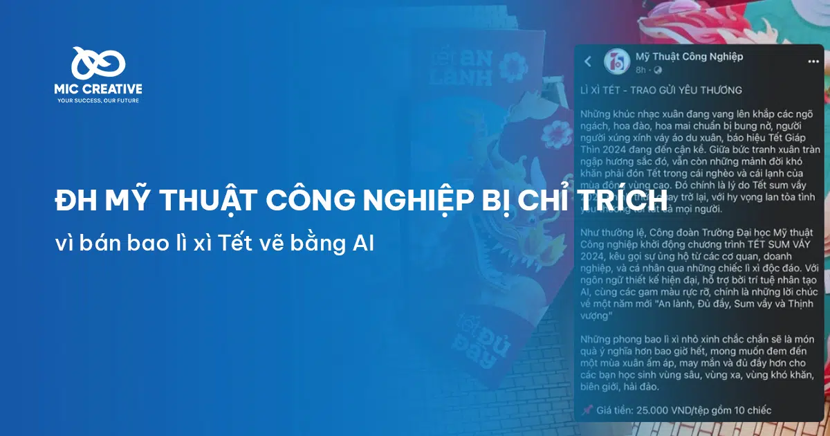 Đại học Mỹ Thuật Công Nghiệp Hà Nội bị chỉ trích vì bán bao lì xì vẽ bằng AI