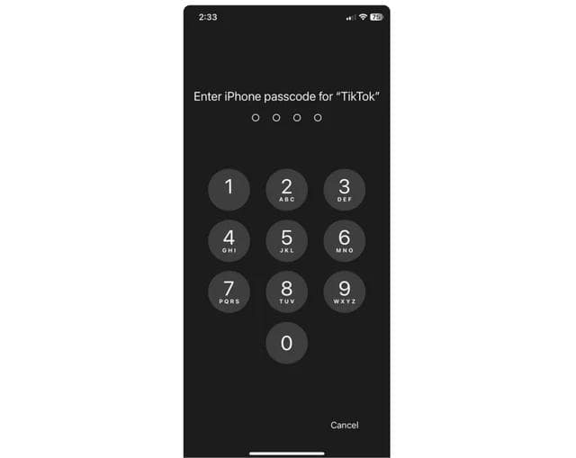 TikTok yêu cầu nhập mã mở khóa iPhone để tiếp tục phiên sử dụng