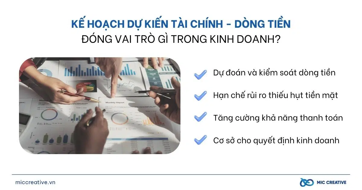 4 vai trò của kế hoạch dự kiến tài chính - dòng tiền