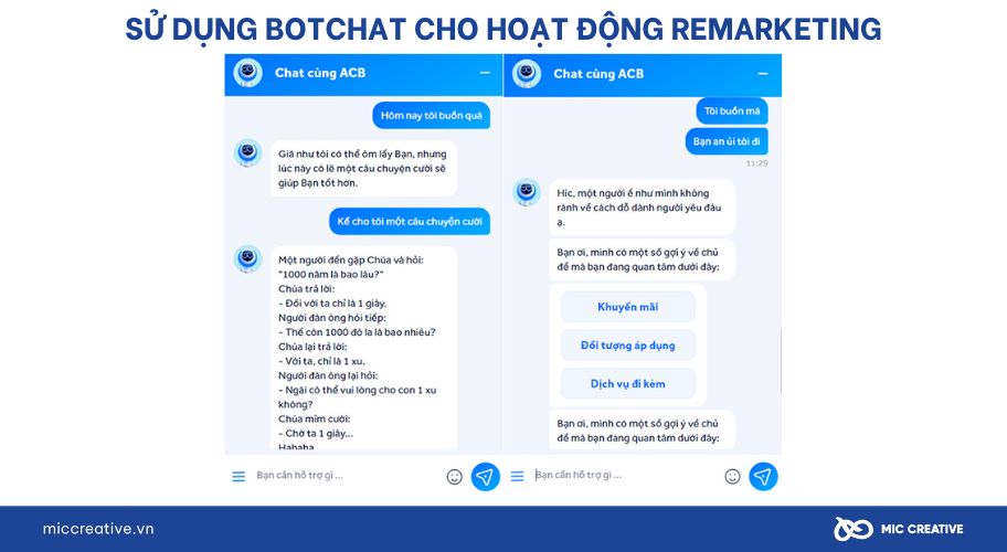 Chatbot Remarketing của ngân hàng ACB