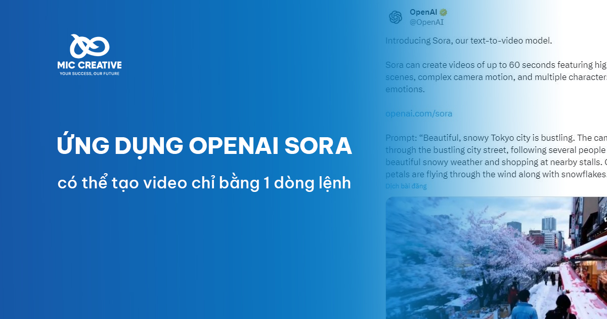 Ứng dụng OpenAI Sora có thể tạo video chỉ bằng 1 dòng lệnh