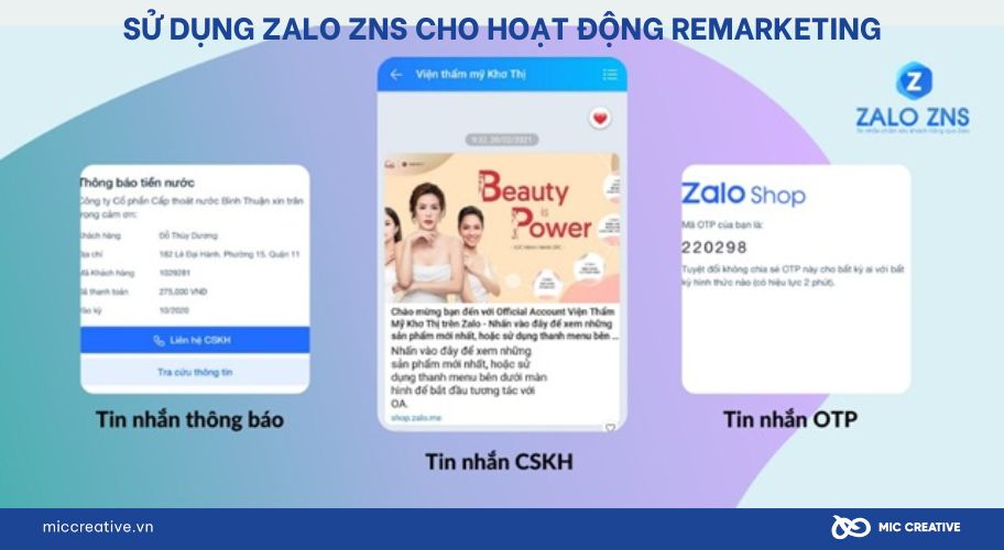 Sử dụng tin nhắn ZNS Zalo để Remarketing