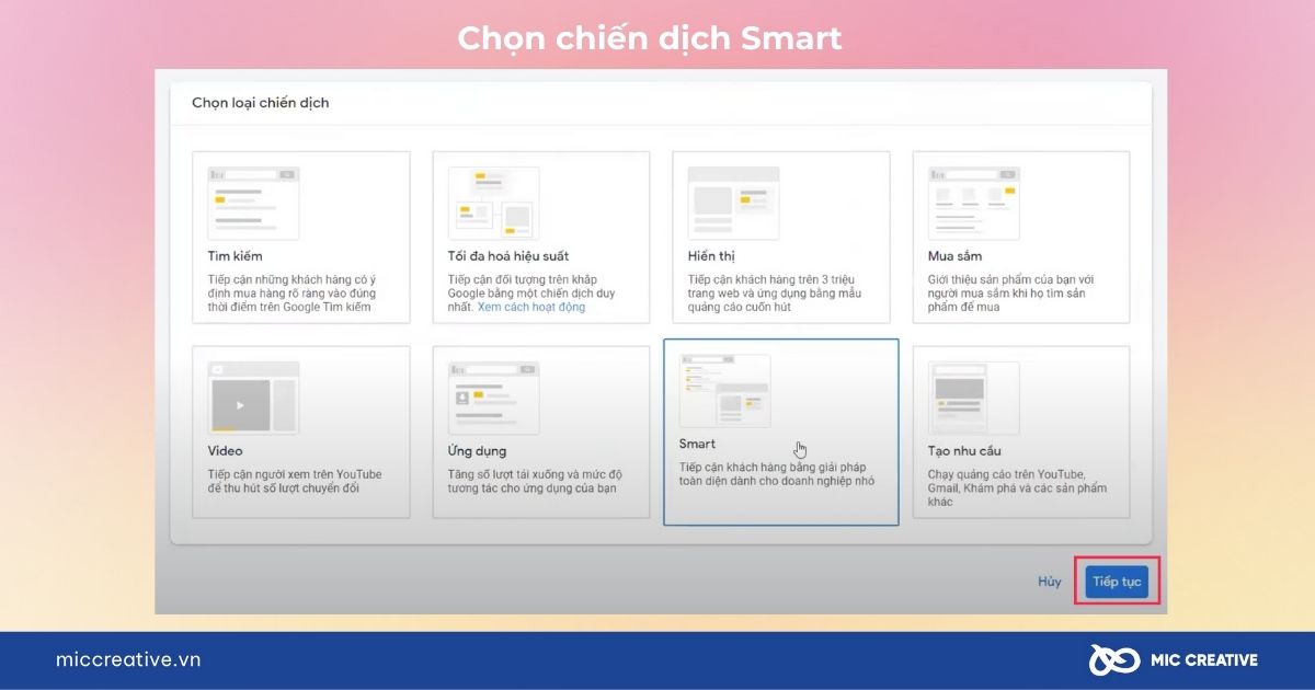 Chọn chiến dịch Smart