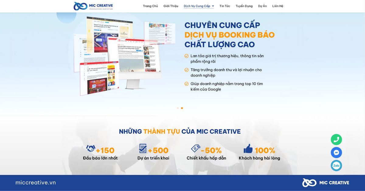 Dịch vụ booking báo của MIC Creative