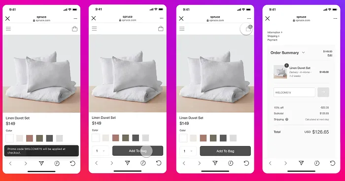 Instagram ra mắt quảng cáo kèm mã khuyến mãi để lôi kéo hoạt động mua hàng ig ads 2