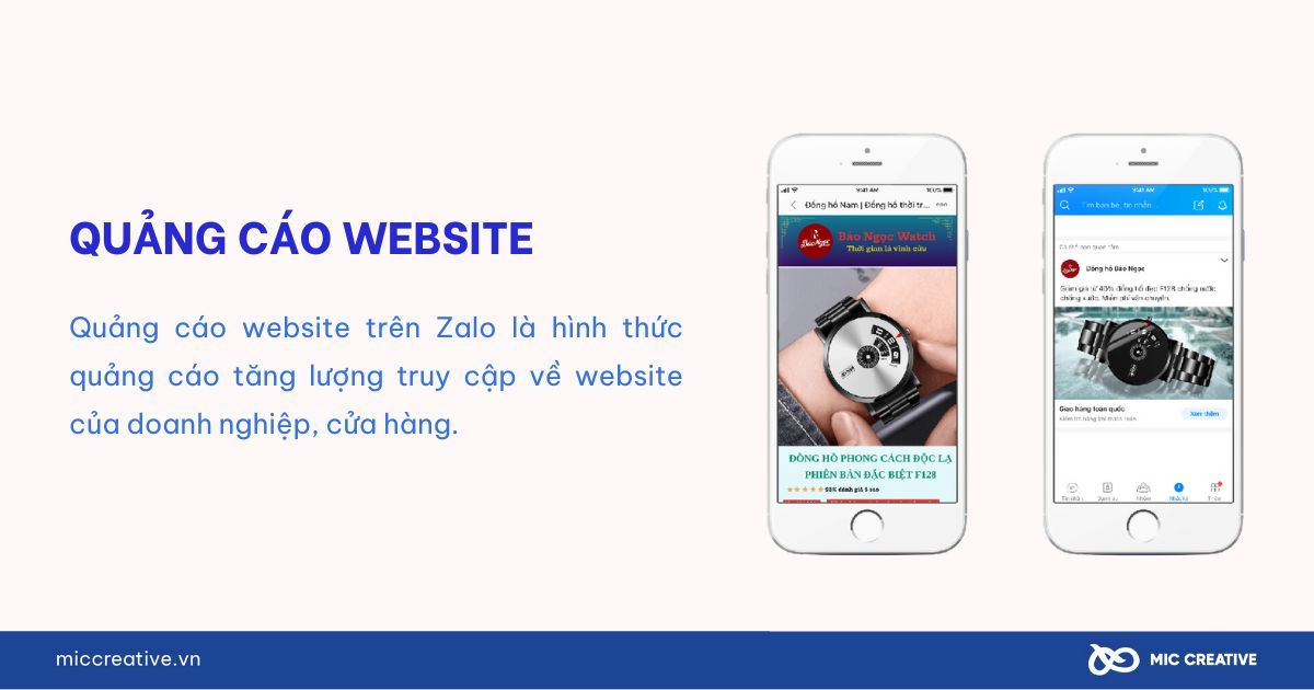 Quảng cáo Zalo Ads theo hình thức hiển thị Website