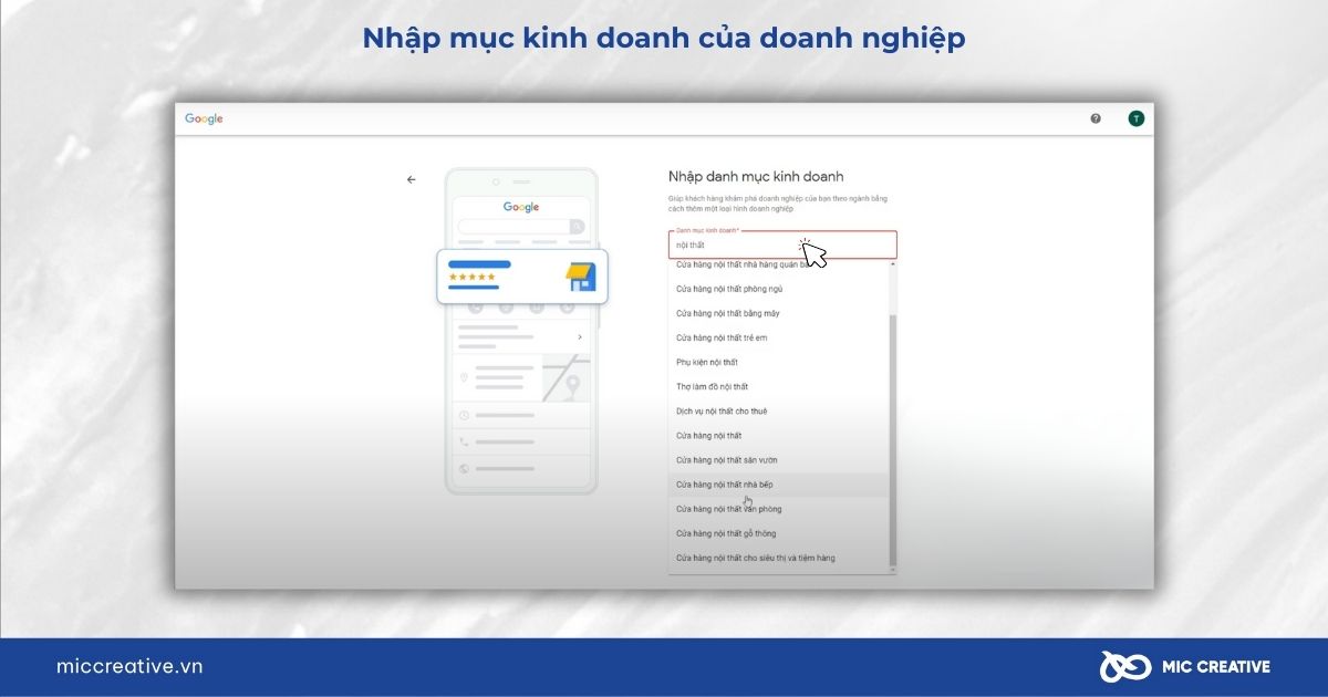 Nhập mục kinh doanh của doanh nghiệp