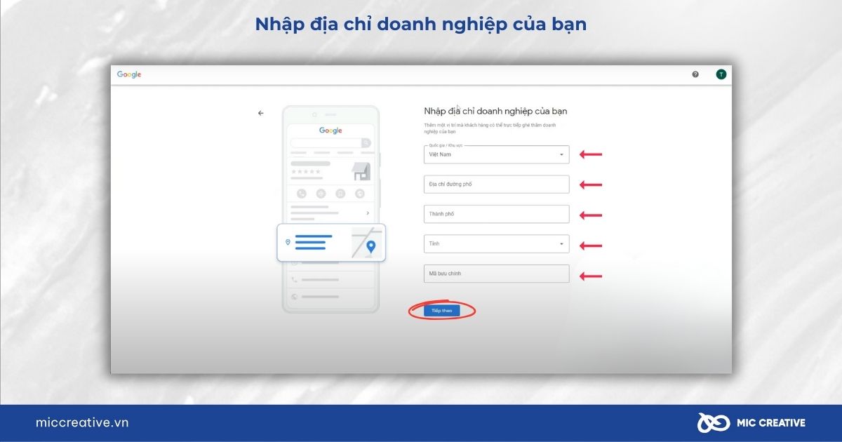 Nhập địa chỉ doanh nghiệp