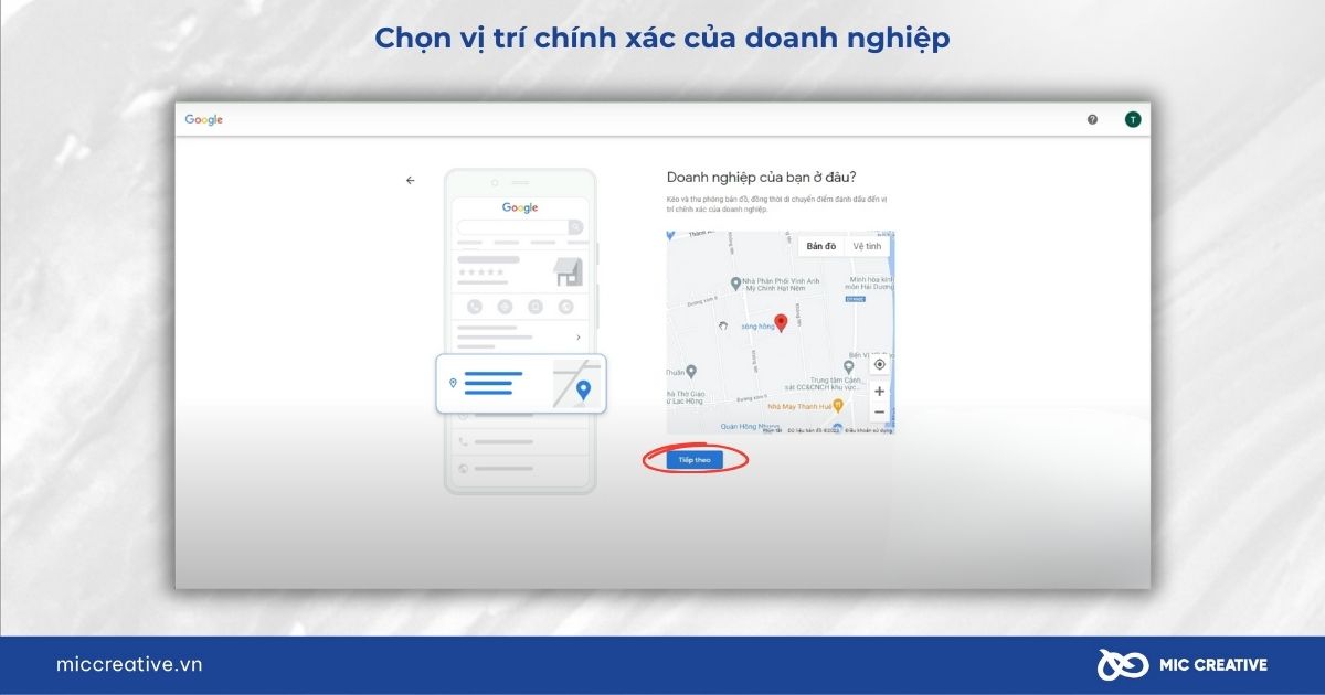 Chọn vị trí chính xác của doanh nghiệp