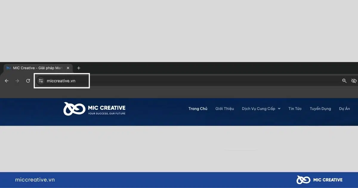 Tên miền của website MIC Creative