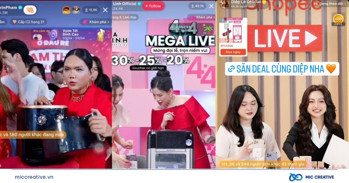 Bùng nổ trận chiến giữa TikTok Shop và Shopee bằng hàng loạt phiên Livestream cùng KOL đình đám