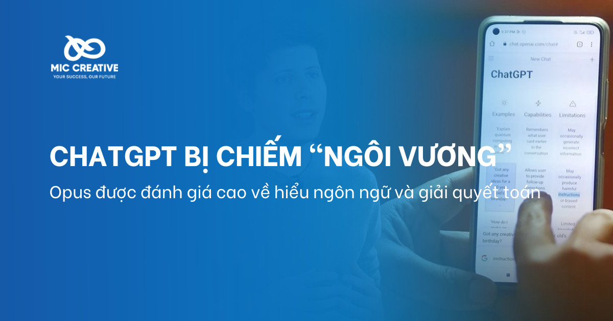 ChatGPT bị chiếm “ngôi vương” bởi Claude 3 Opus