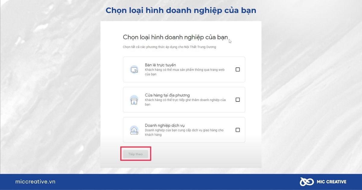 Chọn loại hình doanh nghiệp