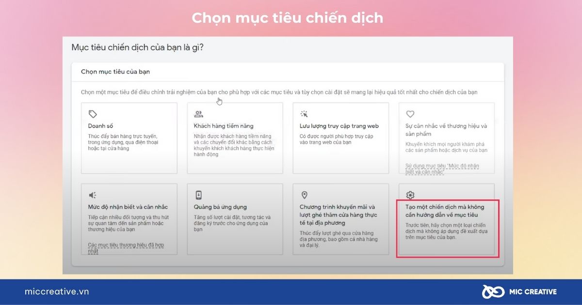 Chọn mục tiêu chiến dịch