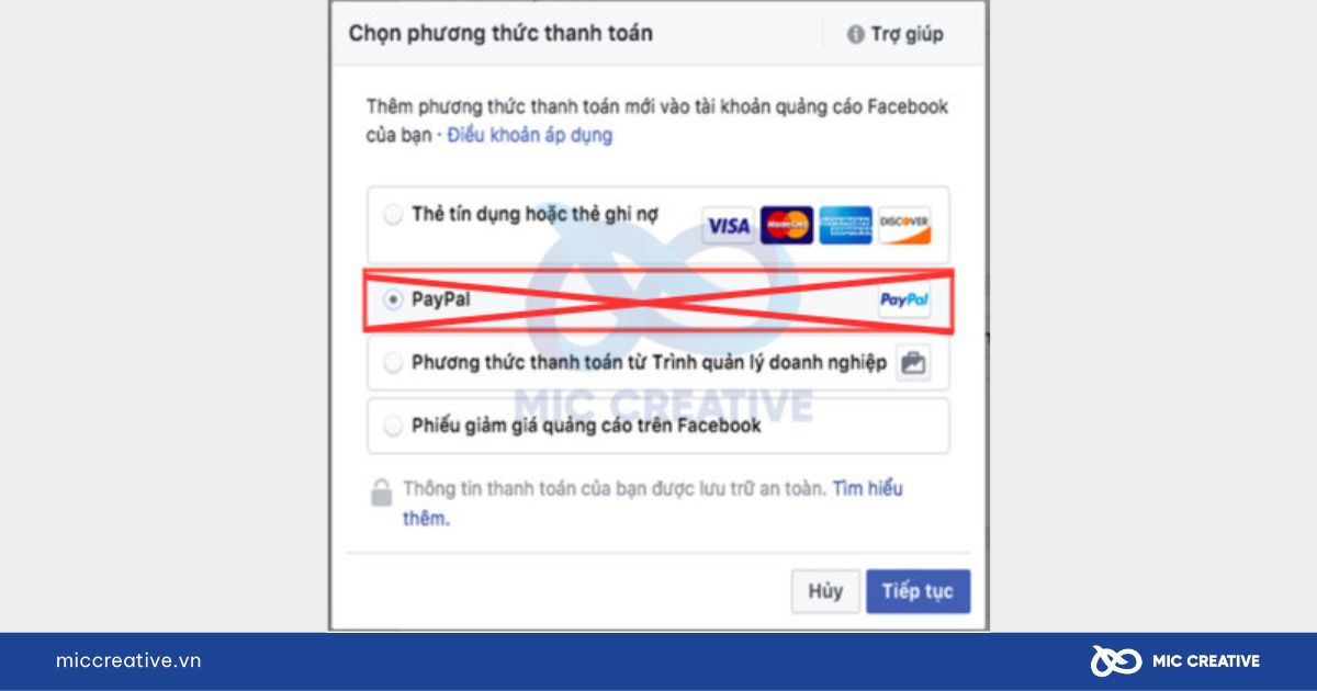 Tài khoản quảng cáo rất dễ bị hạn chế nếu dùng Paypal