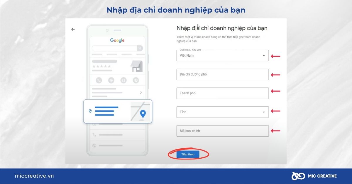 Nhập địa chỉ doanh nghiệp