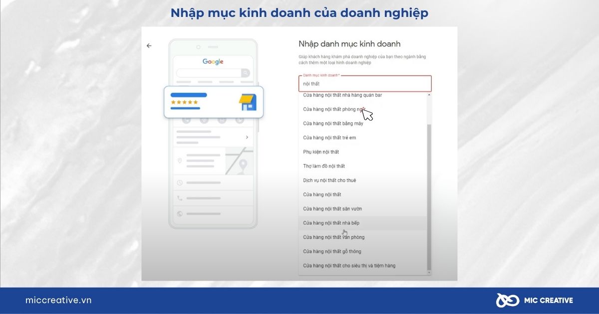 Nhập danh mục kinh doanh của doanh nghiệp