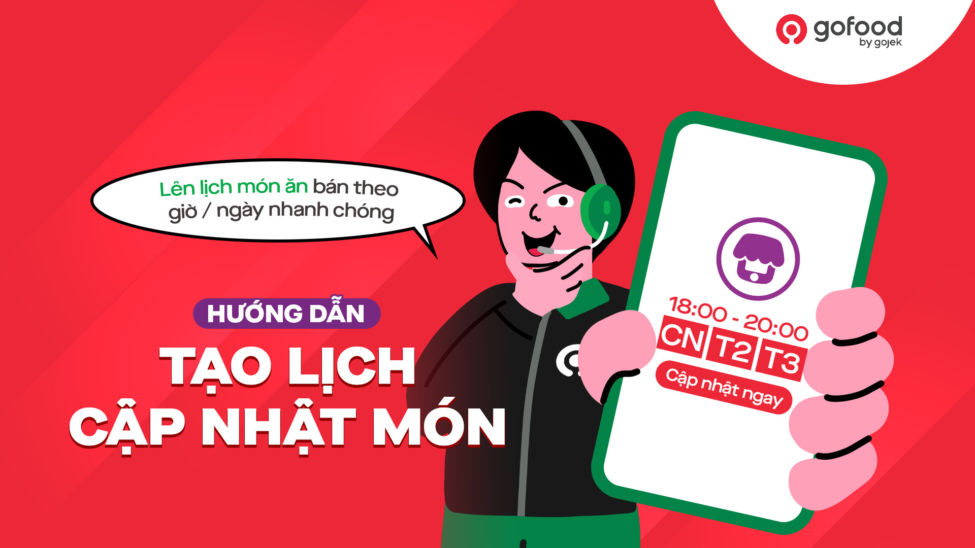 Hướng dẫn tạo lịch cập nhật món