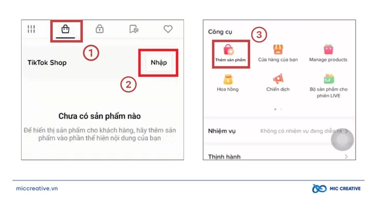 Chọn Nhập và Thêm sản phẩm